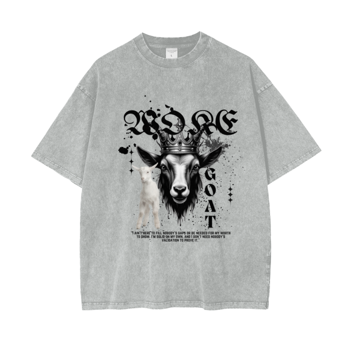 "Lil' Goat" Oversize Snow Washed T-Shirt